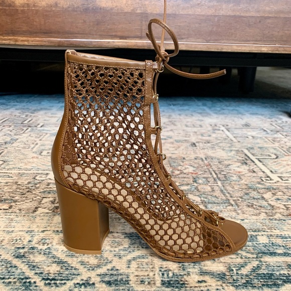 Gianvito Rossi Mesh Lace-Up Bootie - Picture 5 of 9